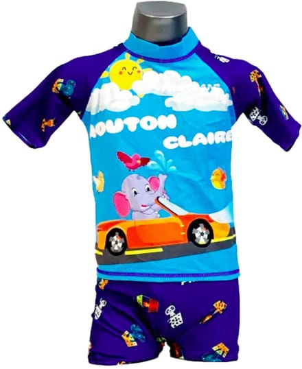 Procean - zwemkleding- voor kinderen - UV-werend - blauwe auto - maat 134