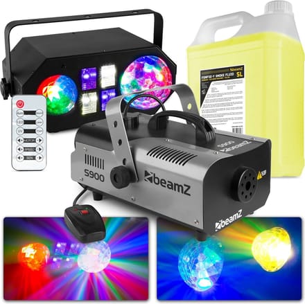 Discolamp met rookmachine - BeamZ - Complete lichtshow met 4 effecten
