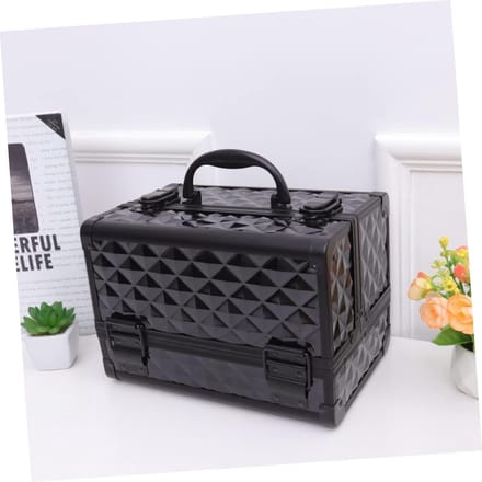 Cosmetica Box Met Spiegel - Make-up Organizer - Make-up Opbergen - Twee Laags Design