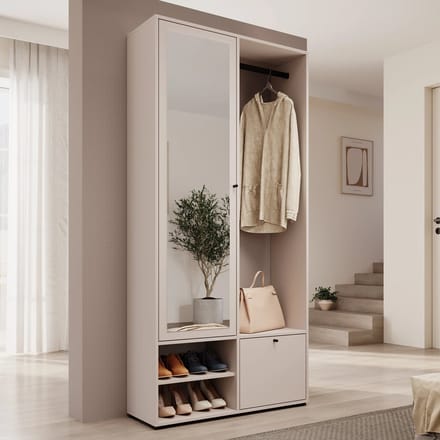 Meubella - Deacon - Halkast met 2 deuren - Beige