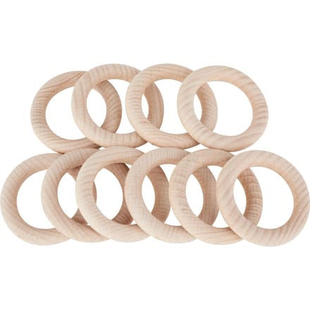 Houten ringen - Ø 56 mm, 10 stuks