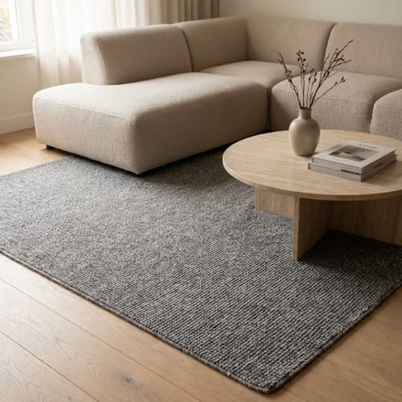 DÉJA Living Vloerkleed 130x190cm - Laagpolig Grijs Polypropyleen - Yvoire