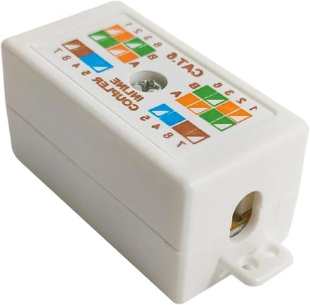 Netwerk Aansluitdoos - Ethernet Verbinding - Kabelbeheer - Inline Koppeling - 4.8 cm - Wit