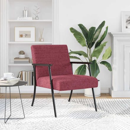 vidaXL - Fauteuil - Wijnrood - 59 - x - 75 - x - 78 - cm - Stof