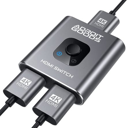 AdroitGoods Bi-Directional HDMI Switch - 4k@60Hz - HDMI Switch 2 Poorts - 2 In 1 Uit / 1 in 2 uit