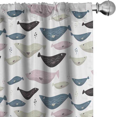 ABAKUHAUS Onderwater gordijnen – 2x75x175 cm – Mikrofaser – Halfdonkerend – Multicolor