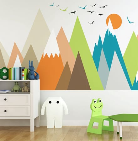 Kinderstickers van Scandinavische bergen, Shizuka, 100 x 150 cm