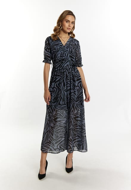 Faina Maxi-jurk met zebraprint Dames grijs/zwart