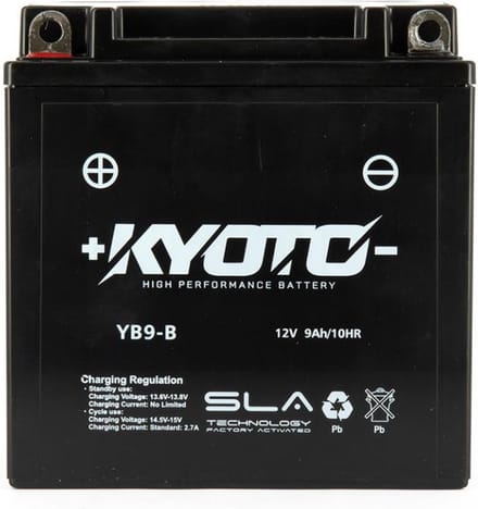 SLA-accu Kyoto voor Motor Daelim 125 Vt Evolution 1998 tot 2003 Y9B-B / 12V 9Ah Nieuw