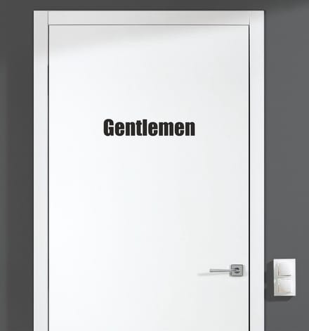 Deursticker - Gentlemen - Zwart 18,5x3,5