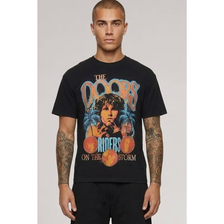Oversized The Doors Licentie Print T-shirt | Black | Size Medium