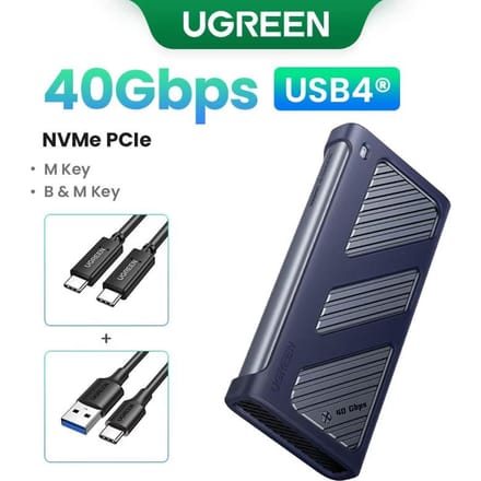 UGREEN USB4 harde schijf behuizing 40Gbps compatibel met Thunderbolt 3/4 M.2 NVMe draagbare harde schijf behuizing geschikt voor Apple computers