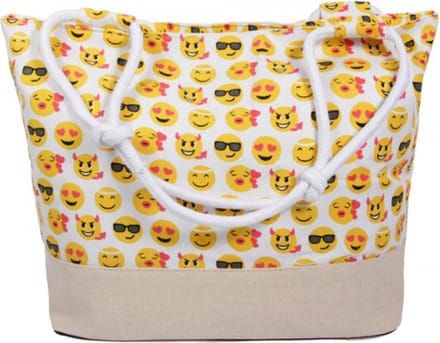 Strandtas Boodschappentas Shopper Smiley Emoticon Zwembad Vakantie