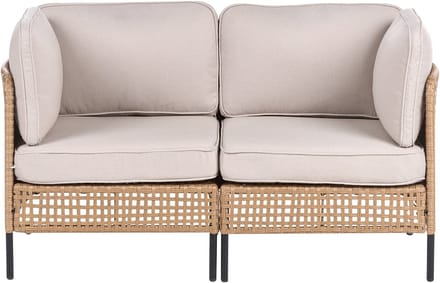 OMEGANA - Tweezitsbank - Lichtbeige - PE rotan