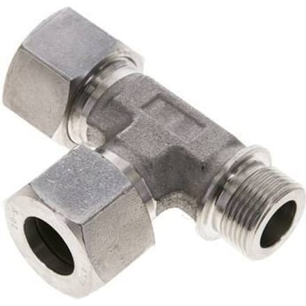 20S & G3/4'' RVS L-vorm Snijringkoppeling Buitendraad 400bar ISO 8434-1