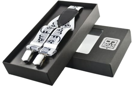 Sixroad bretels - muziek print wit - 3-clips
