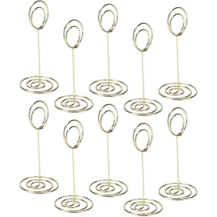 10 Stuks Tafelnummerhouder Galvanisatietechnologie Multifunctioneel Eenvoudig Gebruik Foto Memo Notitie voor beige