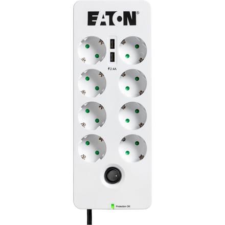 Eaton Beschermdoos 8 Din Overspanningsbeveiliging Met Usb (Europese Stekkerdoos) - Pb8Tud