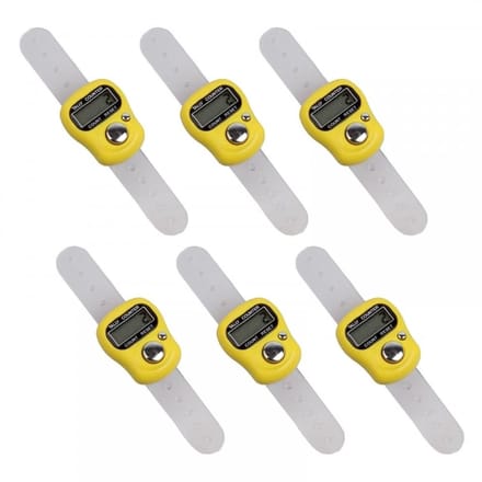 Dailygoods- Vingerteller Mini - 6 Stuks - ABS Duurzaam - Elektronische Telmachine - Energiebesparend - Compact Ontwerp