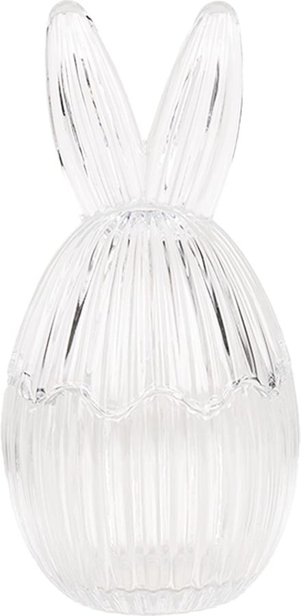 Clayre & Eef Glazen potje Ei Ø 9x17 cm Transparant Glas