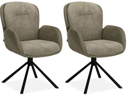MX Sofa - Eetkamerstoel Longford - Sage (set van 2 stoelen)