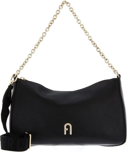 FURLA Leren Schoudertas Primula Crossbody Double Strap Nero Zwart