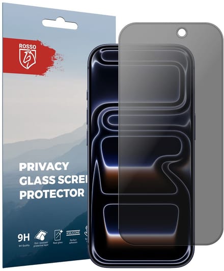 Rosso Privacy Screen Protector Geschikt voor iPhone 17 Pro Max - 9H Gehard Glas - Case Friendly Tempered Glass - Eenvoudige Installatie
