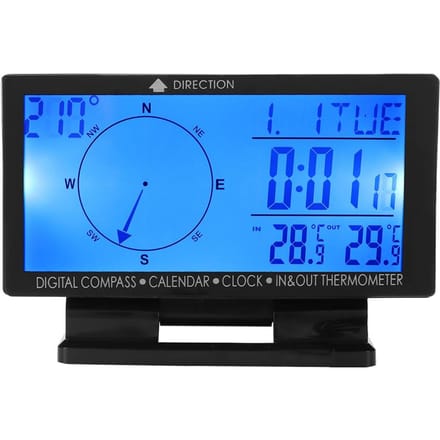CD60 Multifunctionele Digitale Auto Thermometer Meter met Tijd Navigatie Functie blue