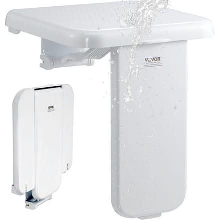 Siège de douche pliable en ABS 15,7'' x 16,7'' Banc de douche mural 440 lbs