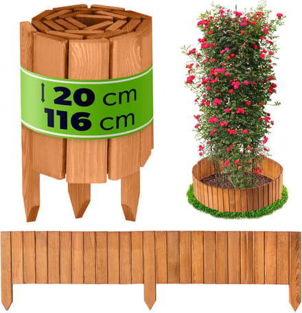 KADAX Houten schutting rolborder L110 H20cm eiken K