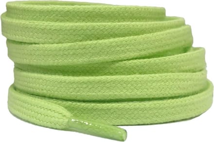 Platte katoenen veters 6mm Lichtgroen 120cm - sneakers