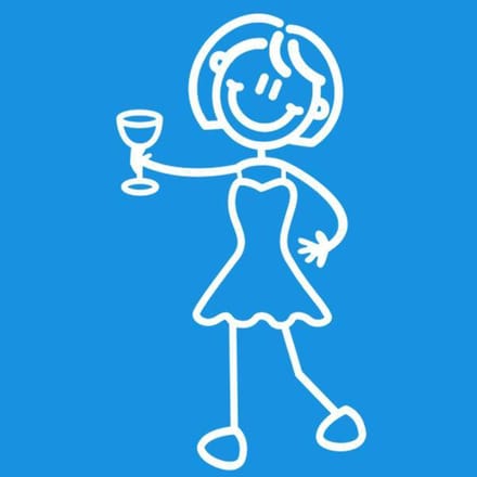 Moeder met wijntje, (auto) sticker