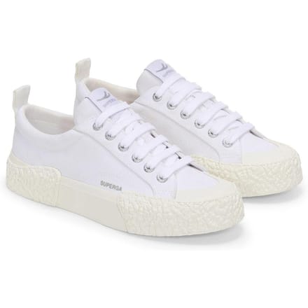 Superga Unisex 2660 Stripe Big Bumpers Trainers voor volwassenen (Wit/ gebroken wit)