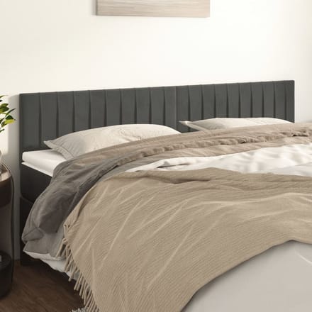 vidaXL - Hoofdborden - 200x5x78/88 - cm - fluweel - donkergrijs