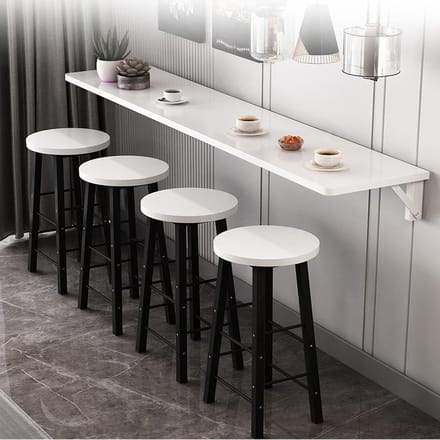 Klaptafel Muurbevestiging - Opvouwbaar Tafelblad - Ruimtebesparend Werken - Inklapbaar Ontwerp - Lang Smal - Wit