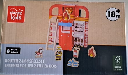 Playing Kids Houten 2-in-1 Speelset Brandweer