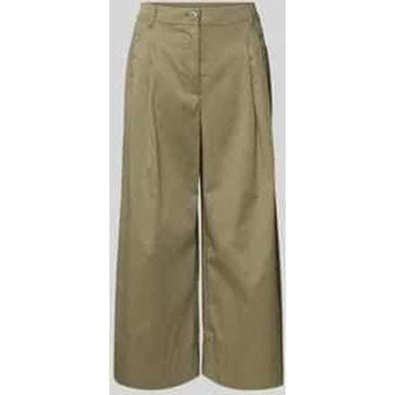 Wide leg bandplooibroek met verkort model