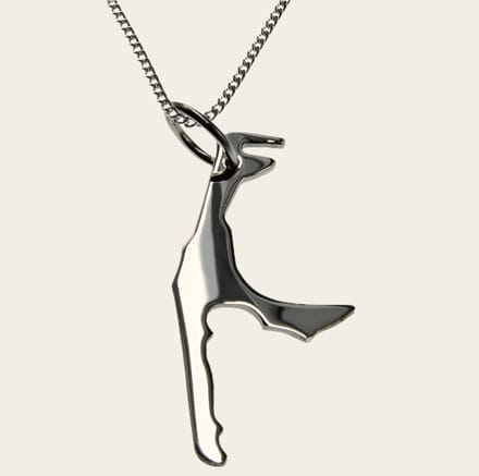 Zilveren Landkaart Sylt ketting hanger