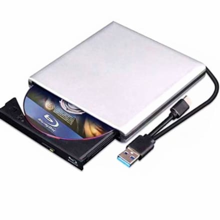 Oneay Externe Blu-ray dvd-drive met 3D-, USB 3.0- en Type-C-aansluiting, slanke optische cd- en dvd-lezer