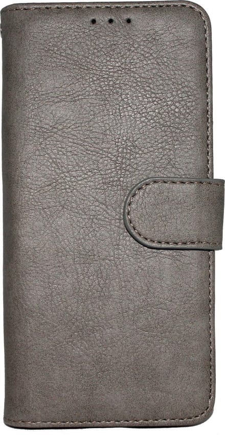 HB Hoesje Geschikt voor Apple iPhone 11 Pro Max - Grijs - Luxe Kunstlederen Portemonnee Book Case