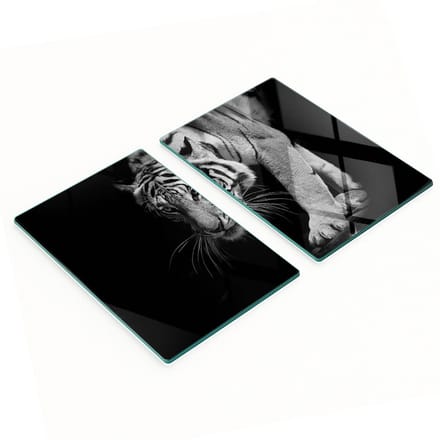 Multifunctionele decoratieve glazen borden met tijgerprint 2x40x52 cm