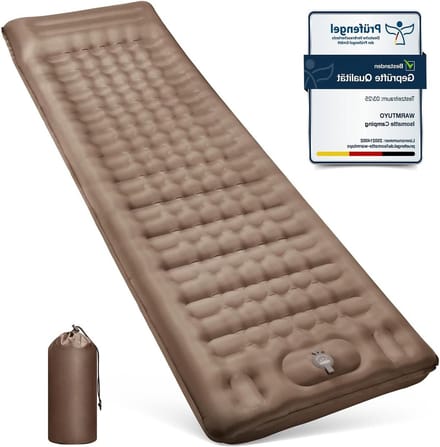 Opblaasbare Slaapmat - Kampeer Matras - Buiten Kamperen - Voetpomp Geïntegreerd - 12 cm Dik - Bruin