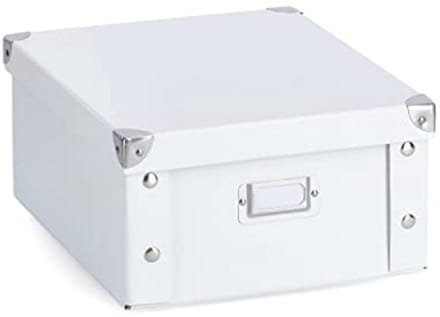 Opbergdoos met Witte Strepen - Karton - 31 x 26 x 14 cm