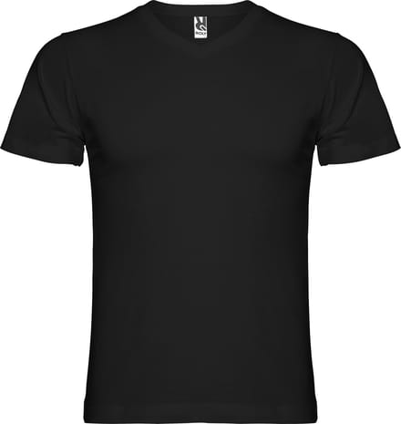 Zwart T-shirt 'Samoyedo' met V-hals merk Roly maat L