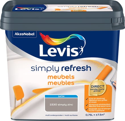Levis - Simply Refresh Meubels Satin - Simply Zinc - 0,75 L