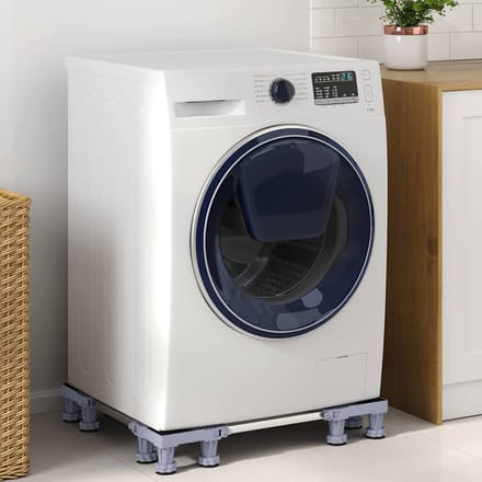 vidaXL - Wasmachinebasis - Grijs - 67 - x - 67 - x - 12 - cm - Roestvrij - staal