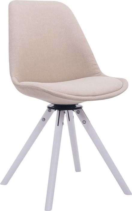 CLP Troyes Bezoekersstoel - Stof creme wit