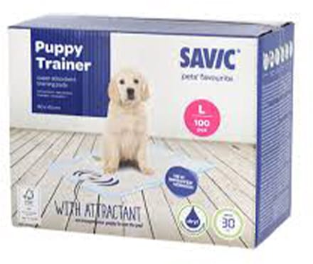 Savic puppy trainer pads - 100 st large 60 x 45 cm - met attractant - superabsorberend - 30 sec dry