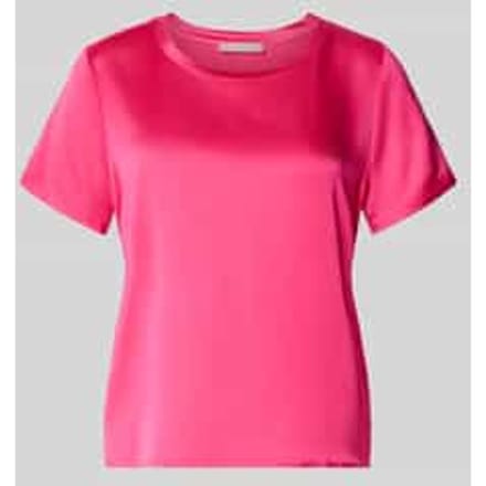 Blouseshirt van satijn met ronde hals