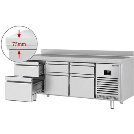 GGM Gastro Kühltisch Premium PLUS - 1960x600mm - 6 Schubladen - Aufkantung